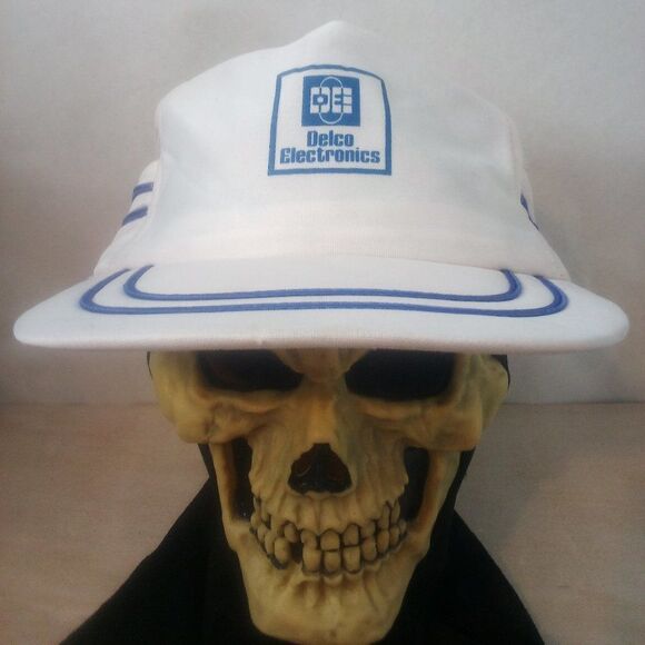 Vintage Delco Electronics Striped Snap Back Trucker Hat - Picture 1 of 7